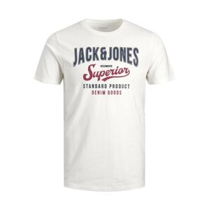 JACK & JONES Tričko  marine modrá / ohnivá červená / bílá