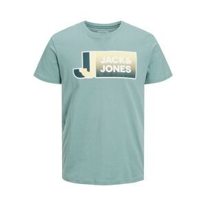 JACK & JONES Tričko  písková / petrolejová / mátová