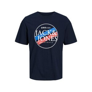 JACK & JONES Tričko 'Coddy'  námořnická modř / nebeská modř / červená / bílá