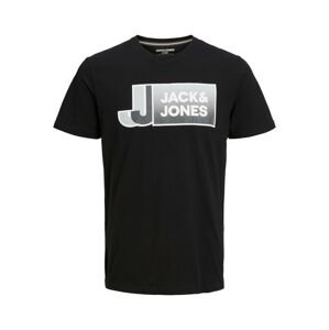 JACK & JONES Tričko  šedá / černá / bílá