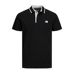 JACK & JONES Tričko 'Logan'  šedá / černá / bílá