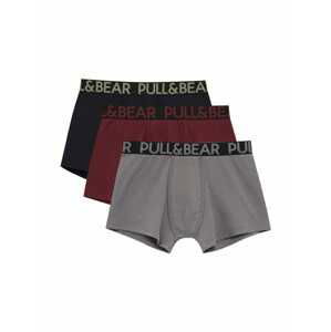 Pull&Bear Boxerky  šedá / merlot / černá