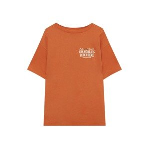 Pull&Bear Tričko  smaragdová / oranžová / černá / bílá