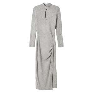 Bershka Úpletové šaty  šedý melír