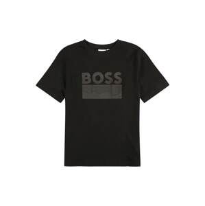 BOSS Kidswear Tričko  tmavě šedá / černá