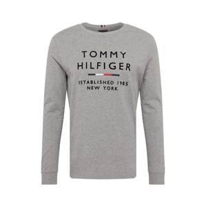 TOMMY HILFIGER Tričko  šedý melír / červená / černá / bílá