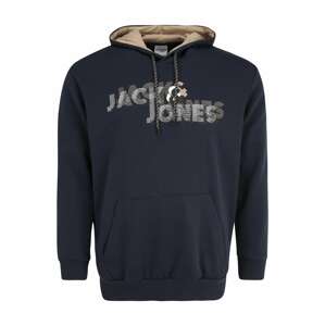 Jack & Jones Plus Mikina  béžová / modrá / šedá