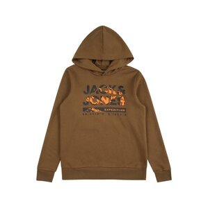 Jack & Jones Junior Mikina 'HUNTER'  hnědá / oranžová / černá