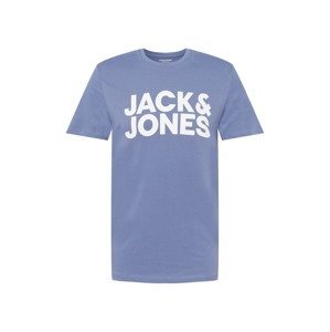 JACK & JONES Tričko  chladná modrá / bílá