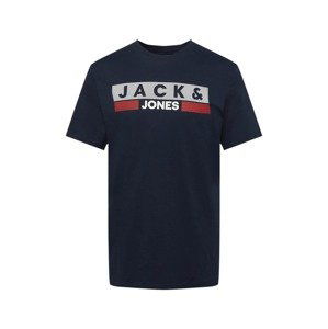 JACK & JONES Tričko  námořnická modř / jasně červená / bílá