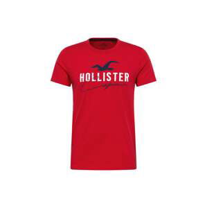 HOLLISTER Tričko  noční modrá / červená / bílá