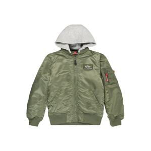 ALPHA INDUSTRIES Přechodná bunda  šedá / pastelově zelená / červená