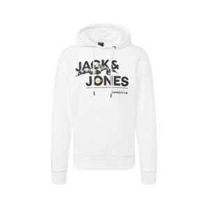 JACK & JONES Mikina 'HUNTER'  šedá / oranžová / černá / bílá