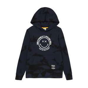 Jack & Jones Junior Mikina 'JORSMILEYWORLD SWEAT HOOD JNR'  námořnická modř