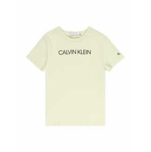 Calvin Klein Jeans Tričko  pastelově zelená / černá