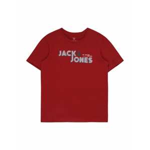 Jack & Jones Junior Tričko 'FRIDAY'  modrá / tmavě šedá / bordó / bílá