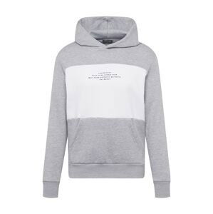 JACK & JONES Mikina 'EVAN'  světle šedá / černá / bílá