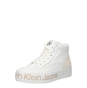 Calvin Klein Jeans Kotníkové tenisky  světle hnědá / bílá