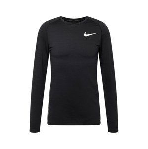 NIKE Funkční tričko 'Pro Warm'  černá / bílá