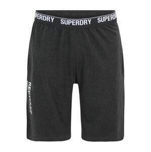 Superdry Pyžamové kalhoty  černá / bílá