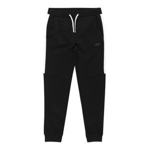 4F Sportovní kalhoty  černá / bílá