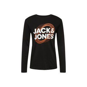 JACK & JONES Tričko 'LUCA'  oranžová / černá / bílá