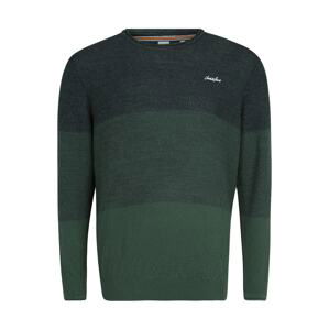 Jack & Jones Plus Svetr 'TONS'  khaki / tmavě zelená / bílá