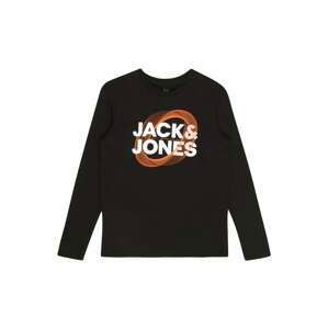 Jack & Jones Junior Tričko 'LUCA'  oranžová / černá / bílá