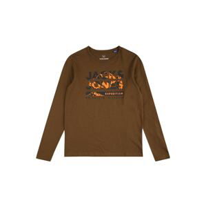 Jack & Jones Junior Tričko 'HUNTER'  hnědá / oranžová / černá