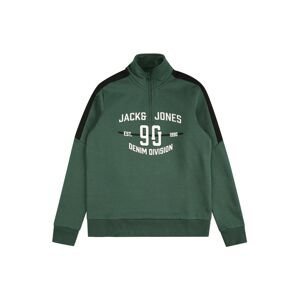 Jack & Jones Junior Mikina 'DIVISION'  tmavě zelená / černá / bílá