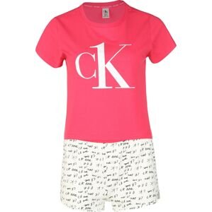 Calvin Klein Pyžamo  pink / černá / bílá
