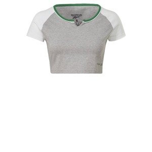 Reebok Sport Funkční tričko  šedý melír / zelená / barva bílé vlny