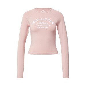 HOLLISTER Tričko  pastelově růžová / bílá