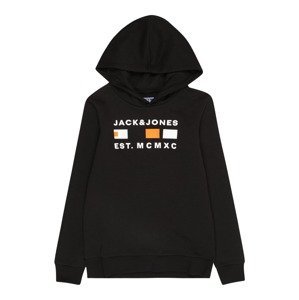 Jack & Jones Junior Mikina 'FREDDIE'  oranžová / černá / bílá