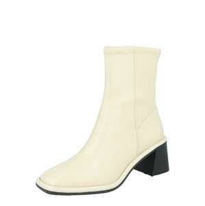 River Island Nízké kozačky 'BLOCK HEEL ZIP SOCK BOOT'  krémová