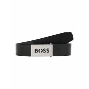 BOSS Black Opasek 'BOSS_Icon-Cut_Sz35'  černá / stříbrná