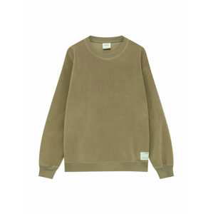 Pull&Bear Mikina  khaki / bílá