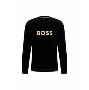 BOSS Black Mikina 'Velour Sweatshirt'  zlatá / černá