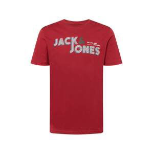 JACK & JONES Tričko 'FRIDAY'  modrá / bordó / bílá