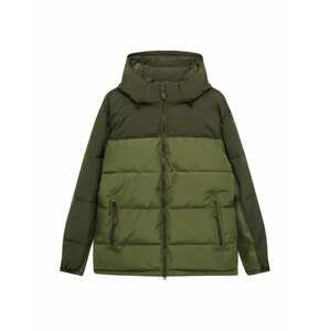 Pull&Bear Zimní bunda  khaki / tmavě zelená