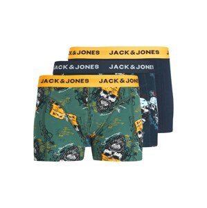 JACK & JONES Boxerky 'TRIP SKULLS'  námořnická modř / kari / khaki / bílá