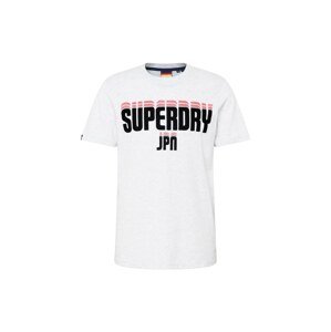 Superdry Tričko  šedý melír / melounová / černá