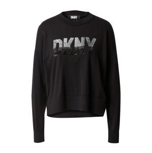 DKNY Svetr  černá / stříbrná