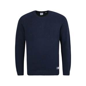 Jack & Jones Plus Svetr 'WOODLAND'  modrá / námořnická modř / oranžová / offwhite