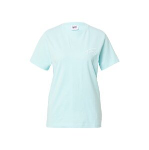 Tommy Jeans Tričko  aqua modrá / bílá