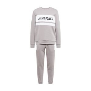 JACK & JONES Joggingová souprava 'TOMS'  světle šedá / černá / bílá