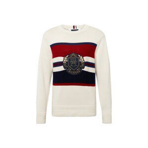 TOMMY HILFIGER Svetr  krémová / noční modrá / žlutá / vínově červená