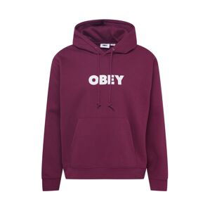 Obey Mikina  burgundská červeň / bílá