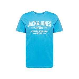 JACK & JONES Tričko  světlemodrá / bílá