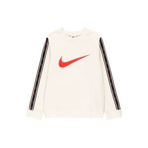 Nike Sportswear Mikina 'REPEAT'  jasně červená / černá / offwhite